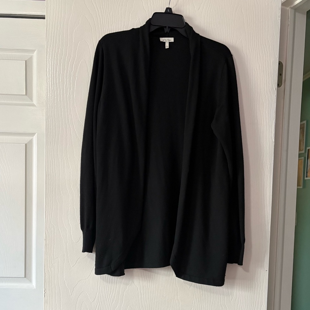 Black Open-Front Women's Cardigan
